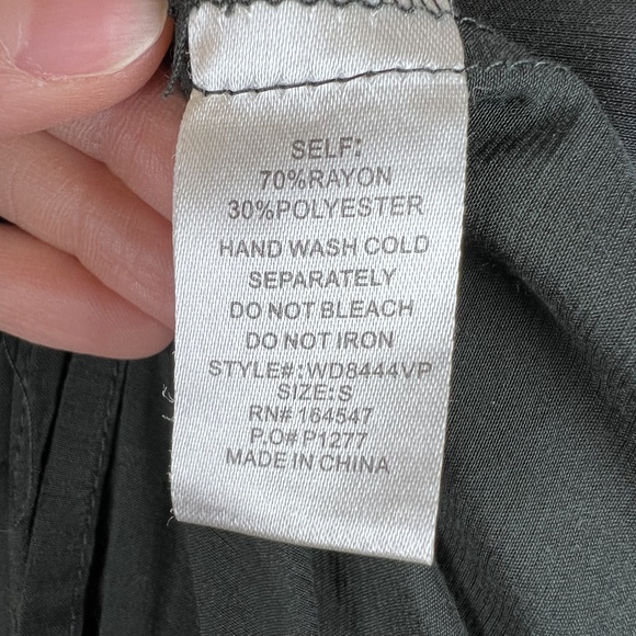 Flawless, Midi Charcoal Button Down Black Dress, Small - Picture 2 of 13